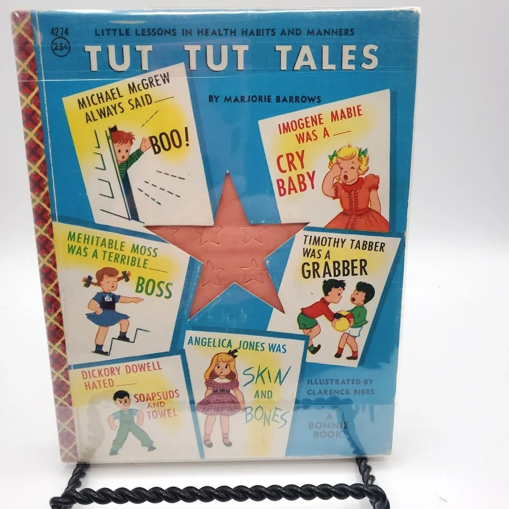 Tut Tut Tales Children's Bonnie Book Lowe 1955 Health Habits Stars Health card